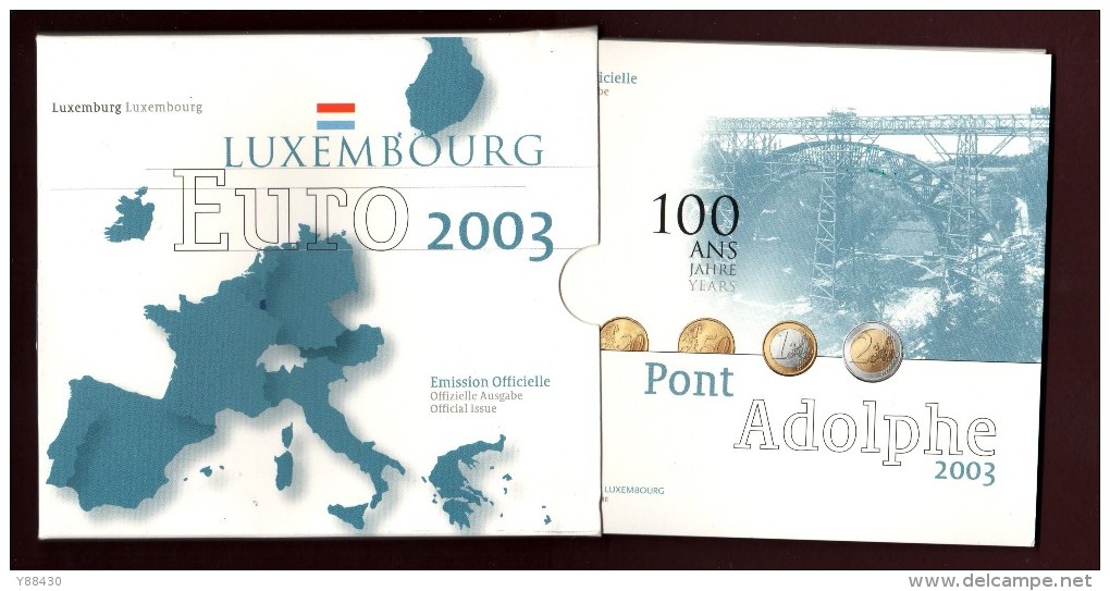 2003 - LUXEMBOURG - BU Officiel  Des 8 Pièces Euro .  Sous Blister  Scellé D'origine - 4 Scannes - Luxemburg
