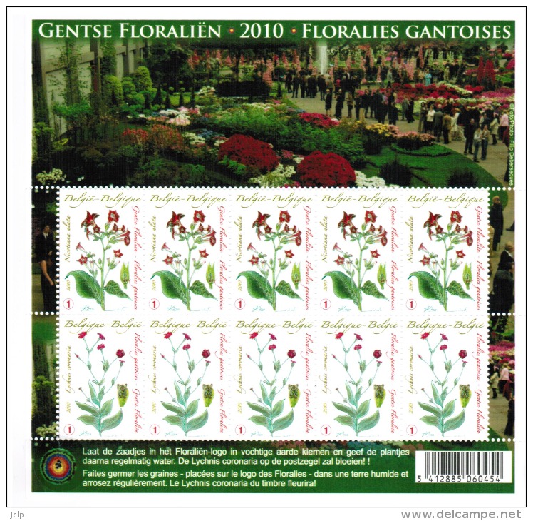 Gentse Floraliën.  Floralies Gantoises.  Klein Velletje. - Unused Stamps