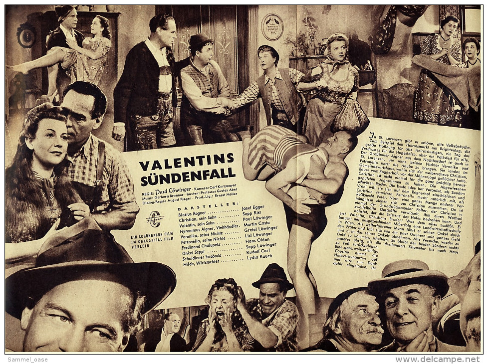 Illustrierte Film-Bühne  -  "Valentins Sündenfall"  -  Mit Josef Egger , Sepp Rist -  Filmprogramm Nr. 1375 Von Ca. 1951 - Zeitschriften