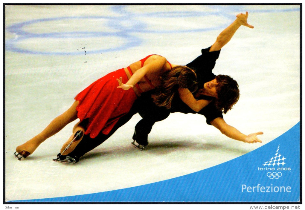 ITALY TURIN 2006 - XX OLYMPIC WINTER GAMES "TORINO 2006" -  FIRST DAY - STAMP: ICE SKATING - POSTCARD: PERFEZIONE - Winter 2006: Turin