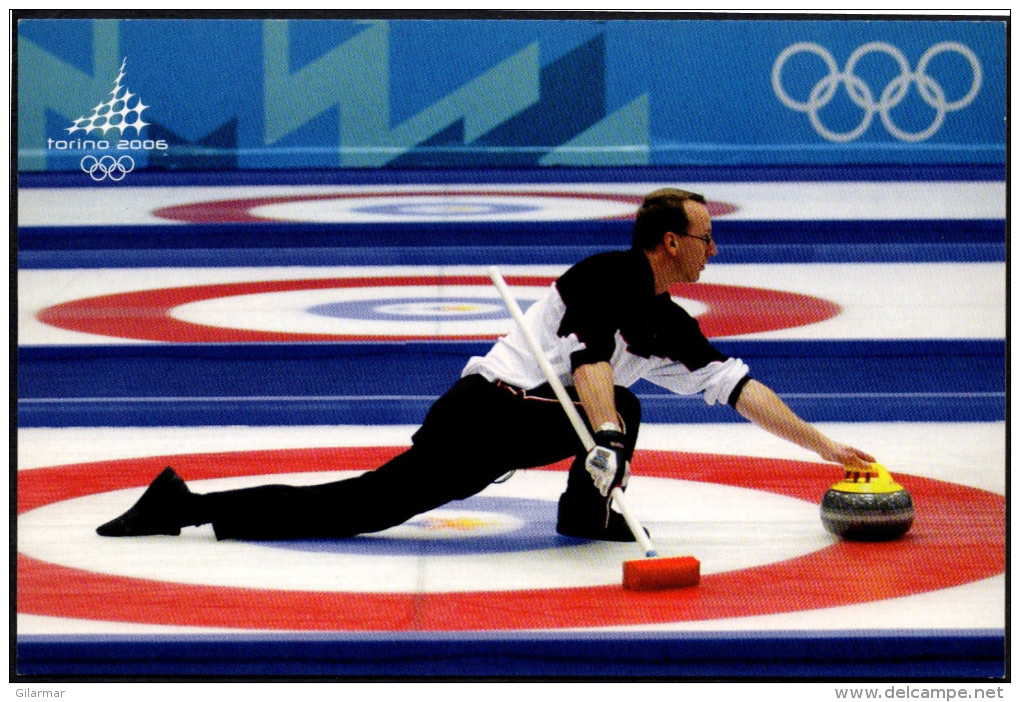 ITALY TURIN 2006 - XX OLYMPIC WINTER GAMES "TORINO 2006" -  FIRST DAY - STAMP: CURLING - POSTCARD: CURLING - Invierno 2006: Turín