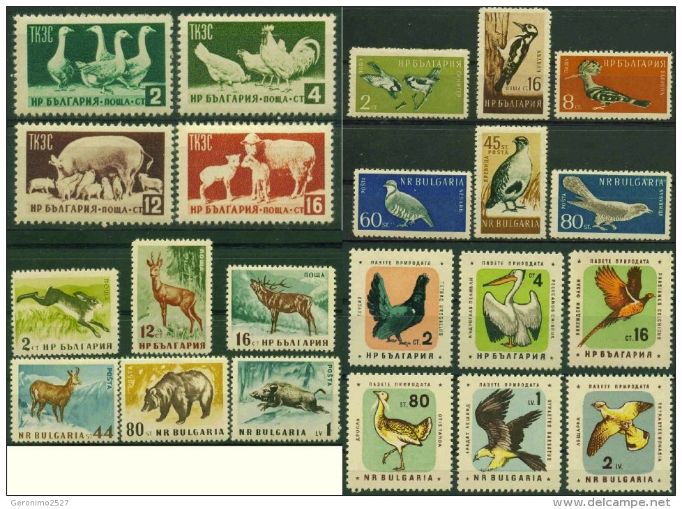 BULGARIA Lot Of 4 Sets MNH FAUNA Forest/Domestic Animals BIRDS DOVE BEAR DUCK SHEEP - Collections, Lots & Series