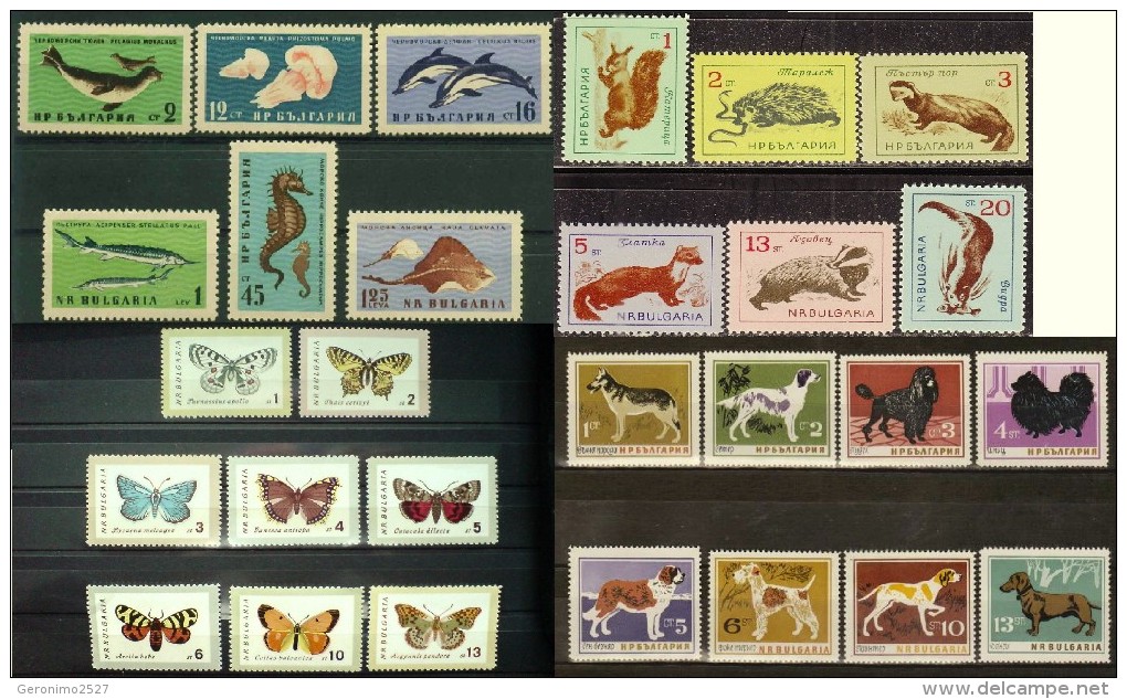 BULGARIA Lot Of 4 Sets MNH FAUNA Animals Birds Fishes BUTTERFLIES DOLPHIN SEAL SQUIRREL - Collections, Lots & Series