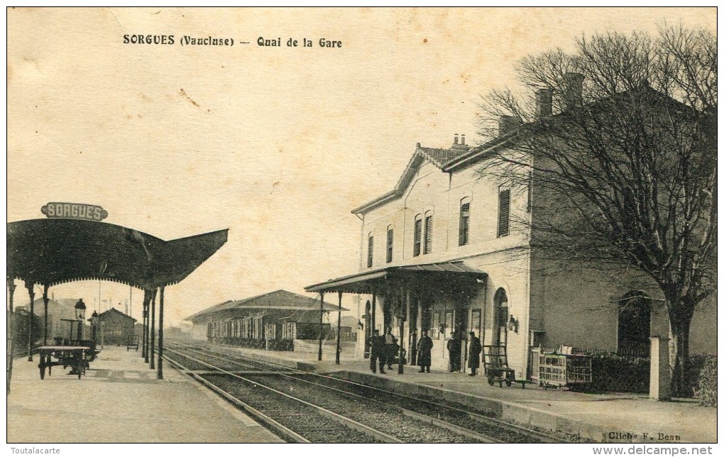 CPA 84 SORGUES QUAI DE LA GARE 1916 - Sorgues