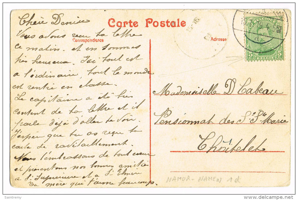 Namur 15/1/1919 Cachet à Pont - Fortune Cancels (1919)