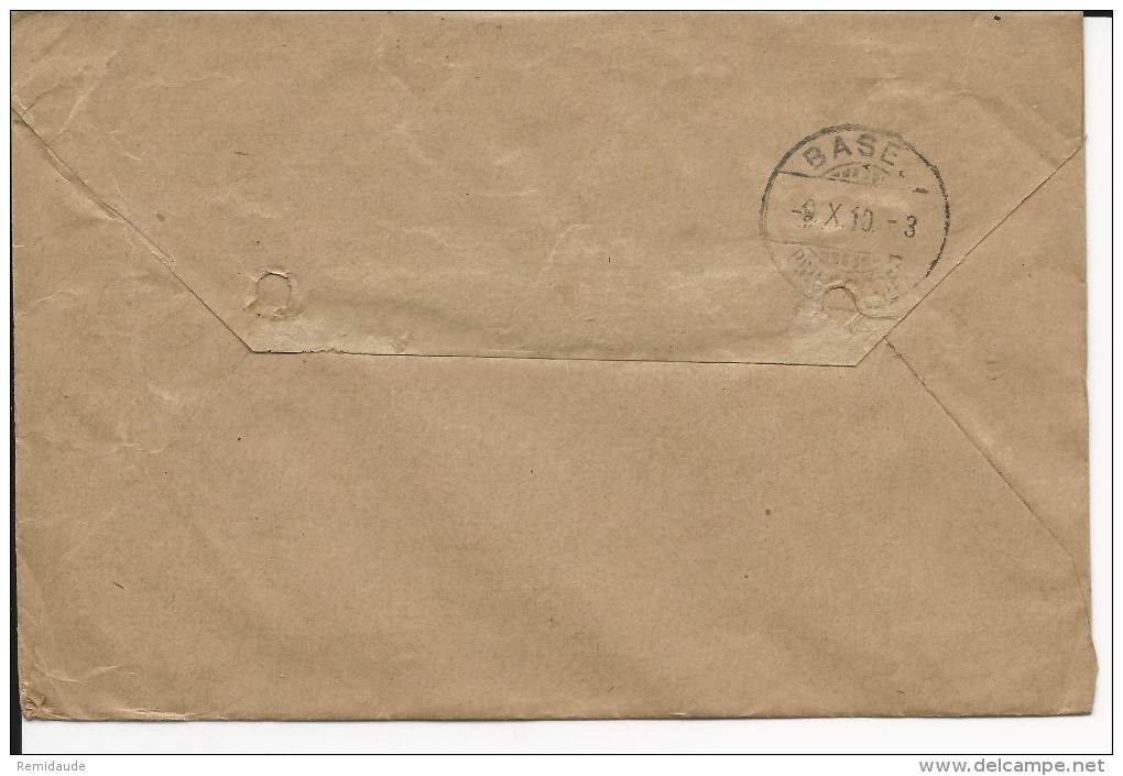 SUEDE - 1910 - ENVELOPPE Pour BASEL (SUISSE) - Briefe U. Dokumente