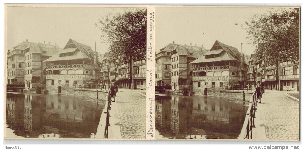 STRASBOURG PHOTO STÉRÉOSCOPIQUE STEREO : " Canal Et Vieilles Maisons En Bois " - Stereoscopic