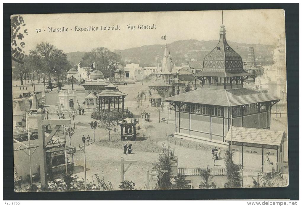 MARSEILLE  1906 EXPOSITION COLONIALE-VUE GENERALE A VOYAGE VERS LA CAMARGUE - Expositions Coloniales 1906 - 1922