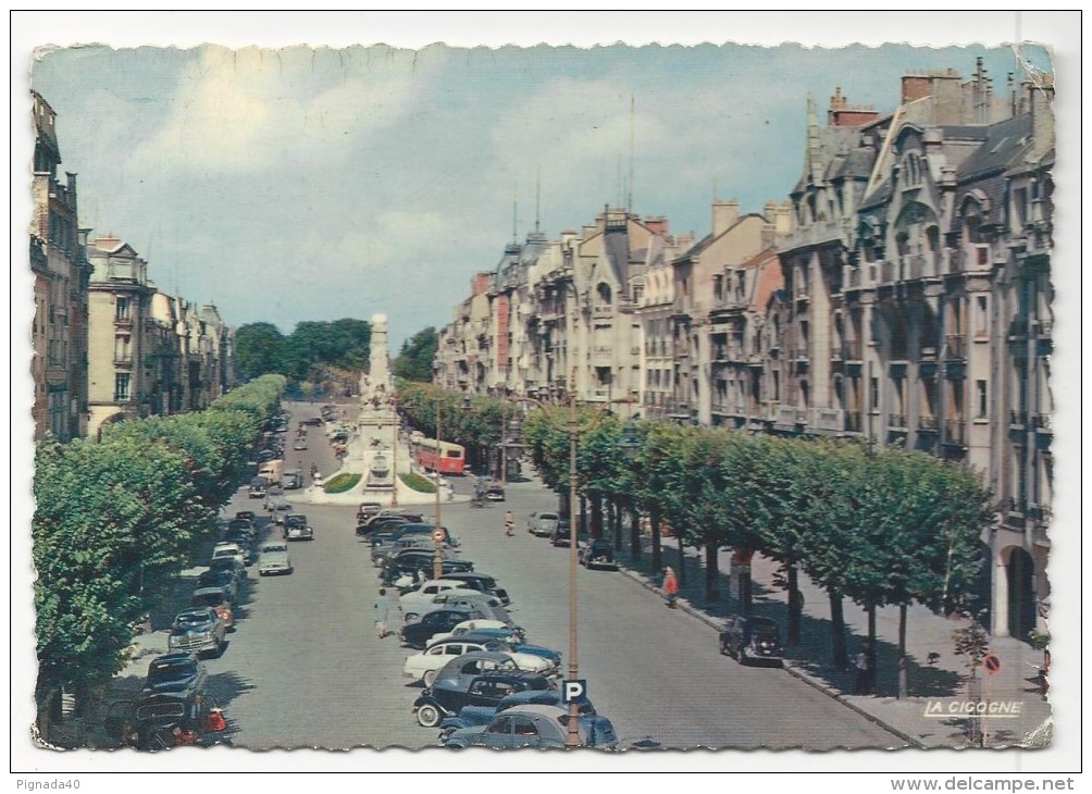 CP, 51, REIMS, Place D. Erlon, Voyagé En 1958, Ed : La Cigogne - Reims