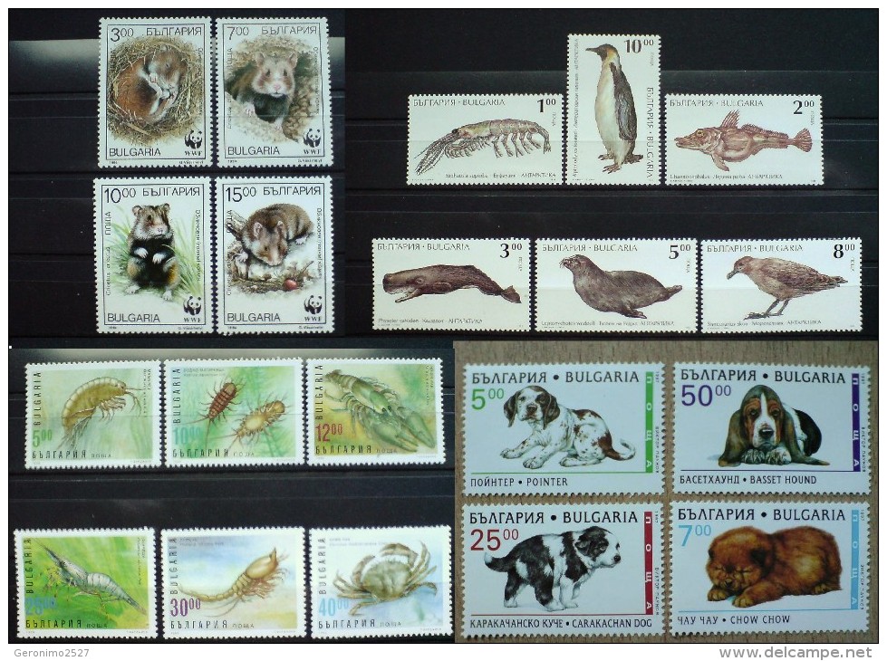 BULGARIA Lot Of 4 Sets MNH FAUNA Antarctic Animals WWF MICE DOGS CRABS CRAWFISHES SEAL - Collections, Lots & Series