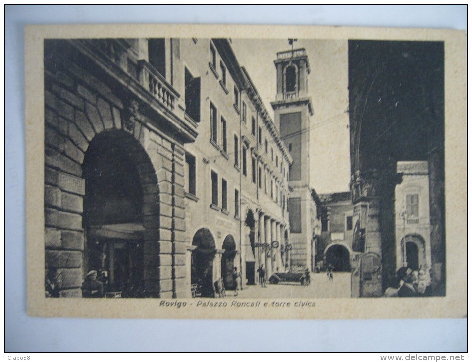 1944  ROVIGO PALAZZO RONCALI E TORRE CIVICA   ANIMATA - Rovigo