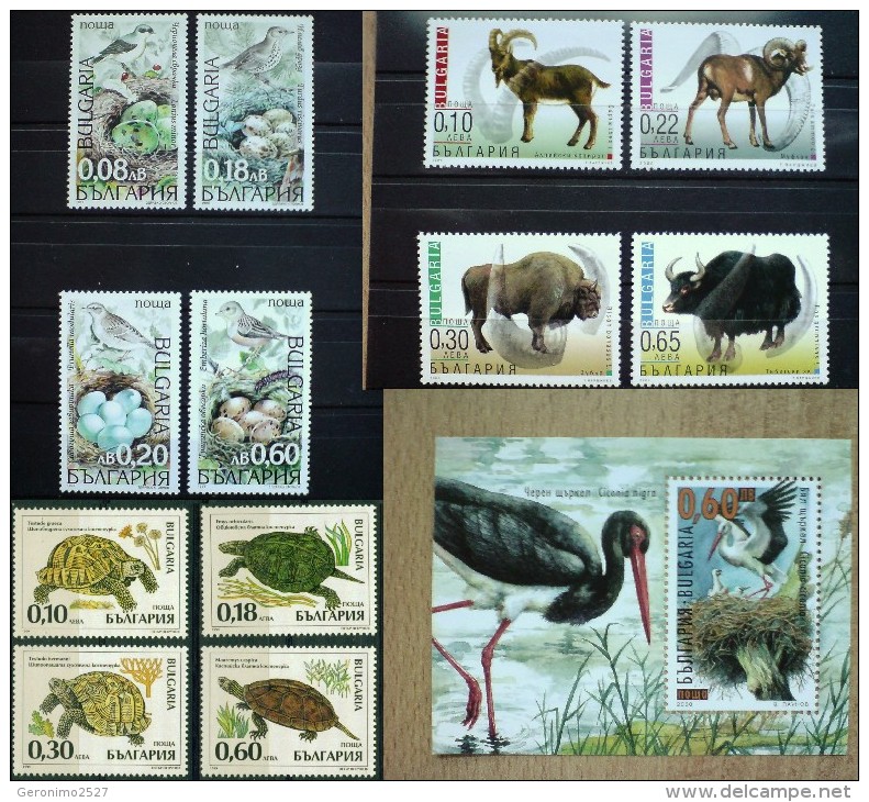 BULGARIA Lot Of 3 Sets + S/S MNH FAUNA Animals Birds TURTLES STORKS BULL GOAT - Collections, Lots & Series