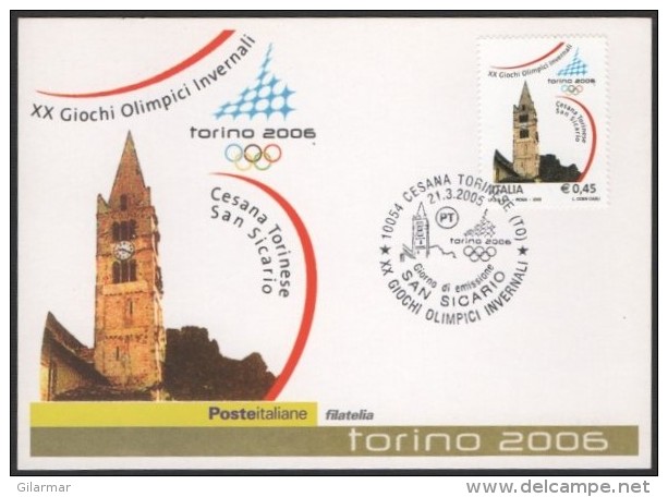 ITALIA CESANA TORINESE (TO) 2005 - OLYMPIC WINTER GAMES TORINO 2006 - FIRST DAY - SAN SICARIO - CARTOLINA POSTE ITALIANE - Winter 2006: Torino