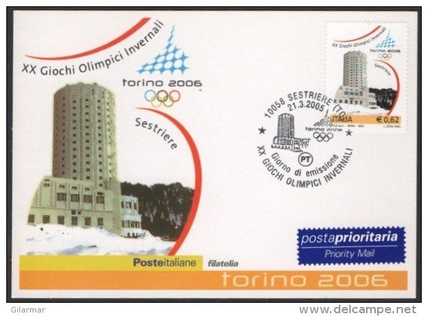 ITALIA SESTRIERE (TO) 2005 - OLYMPIC WINTER GAMES TORINO 2006 - FIRST DAY - CARTOLINA POSTE ITALIANE - Winter 2006: Turin