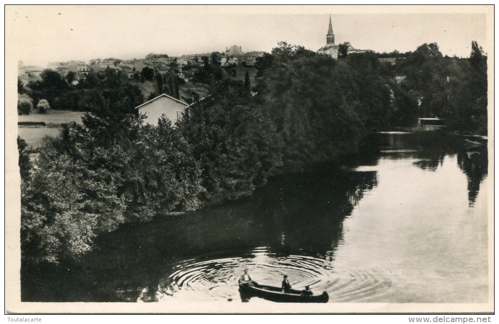 CPSM 24 LA ROCHE CHALAIS VUE GENERALE PRISE DU PONT SUR LA DRONNE - Autres & Non Classés