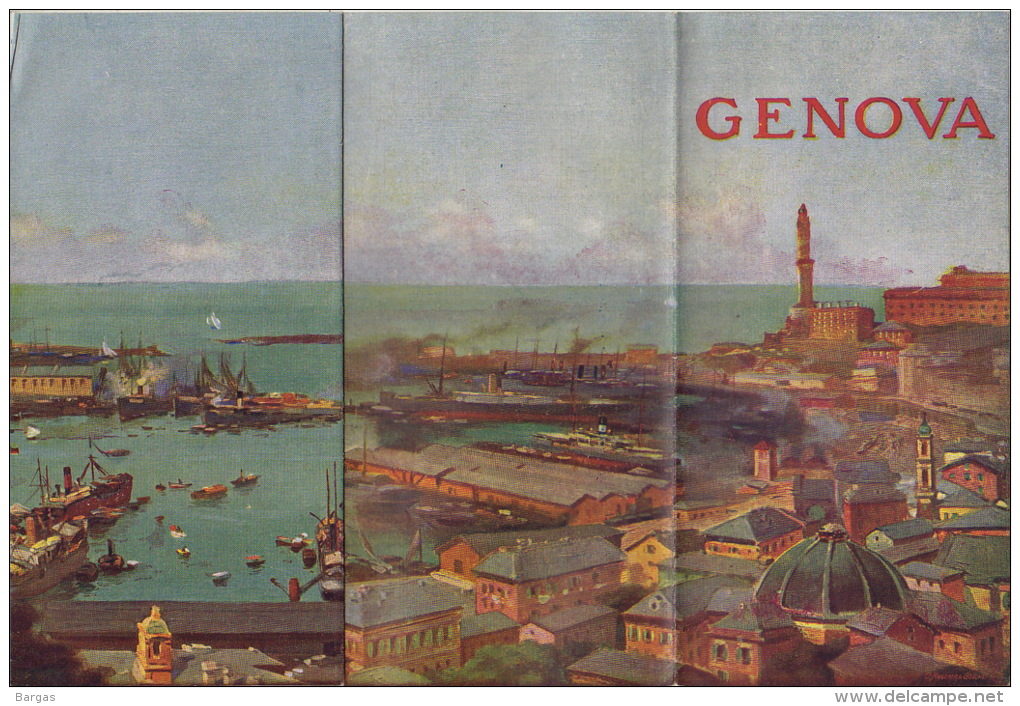 Ancien Guide Touristique Tourisme Genova Italie Dépliant Touristique En 8 Volets - Tourisme
