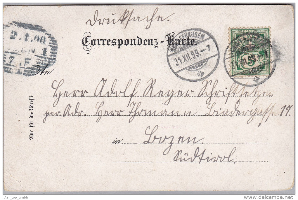 AK SH SCHAFFHAUSEN 1899-12-31 Schaffhausen Rheinfall Litho C. Jurischek #317 - Autres & Non Classés
