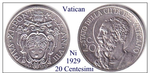 Vatican-1929, 20 Centesimi - Vatican