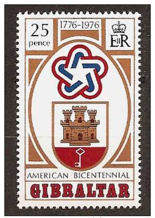 GIBRALTAR 1976 - Bicentennial INDEPENDENCE USA - 1v Mi 337 MNH ** Cv€1,00 R194 - Gibraltar