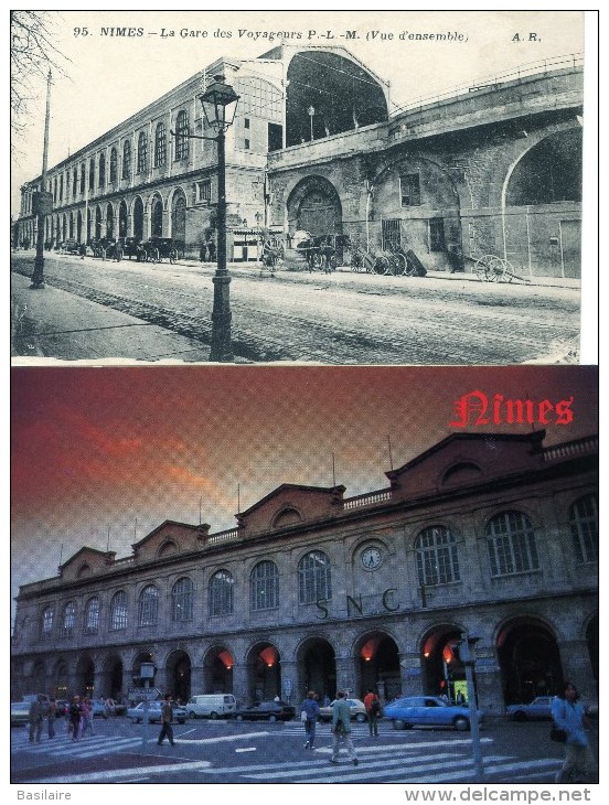 1 CPA Et 1 CPM De La Gare De Nimes (30) - Nîmes