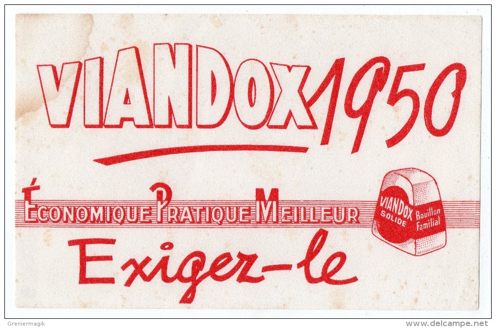 Buvard - Viandox 1950 - Bouillon Famillial - Potages & Sauces