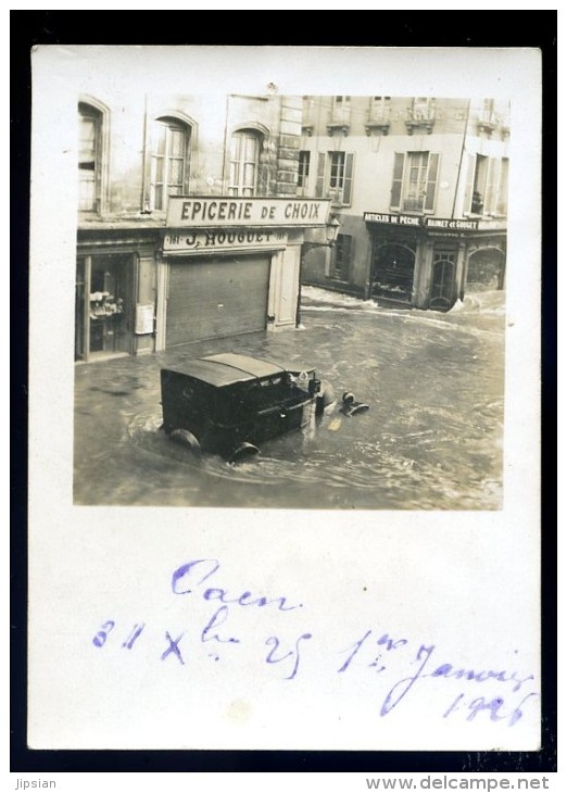 Photographie Originale 9 Cm X 6,5 Cm De Caen 1er Janvier 1926 Rue St Jean Rue Des Carmes Inondatio JA15 1 - Autres & Non Classés
