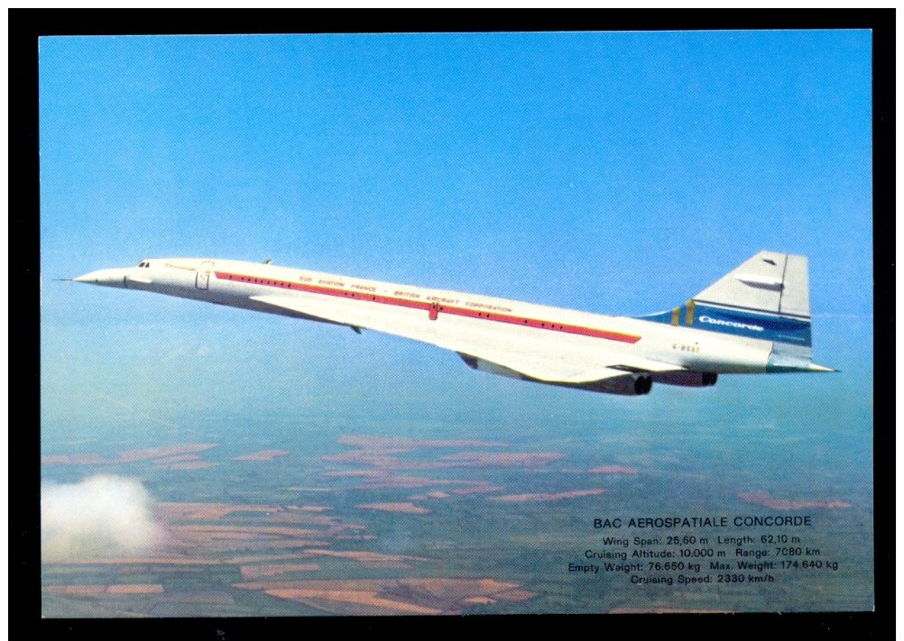 SUD AVIATION BAC * CONCORDE * MINT CARD - 1946-....: Moderne