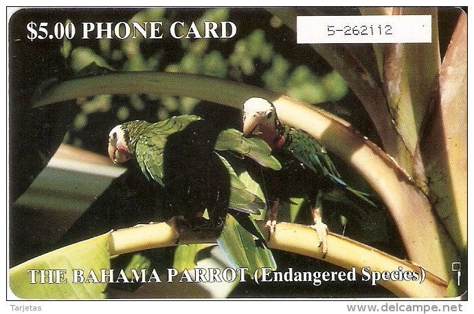 TARJETA DE BAHAMAS DE 2 LOROS (LORO-PAJARO-PARROT) - Bahama's