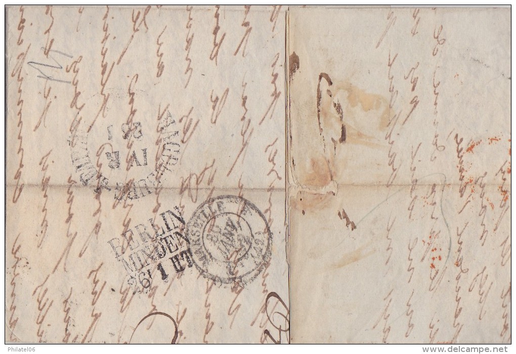 PRUSSE  LETTRE AVEC CORRESPONDANCE 1852 - Briefe U. Dokumente