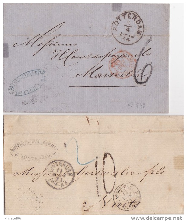 PAYS BAS   2 LETTRES - ...-1852 Voorlopers