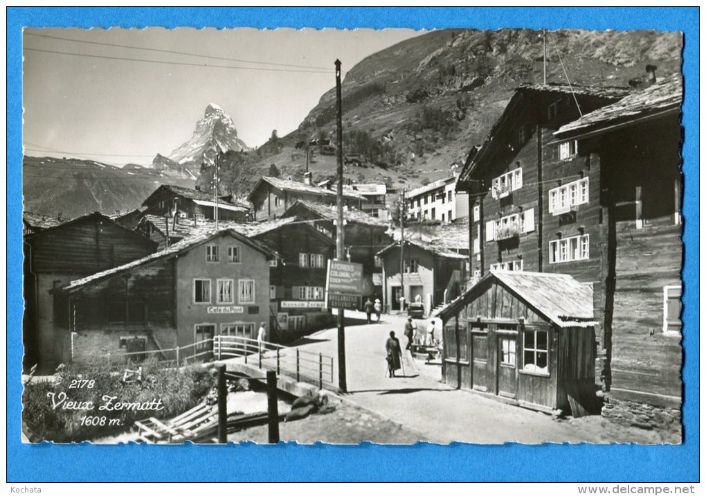 EGG977, Vieux Zermatt, Café Du Pont, 2178, Sartori, Animée , Non Circulée - Zermatt