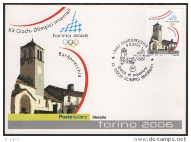 ITALIA BARDONECCHIA (TO) 2004 - OLYMPIC WINTER GAMES TORINO 2006 - FIRST DAY - CARTOLINA POSTE ITALIANE - Winter 2006: Torino