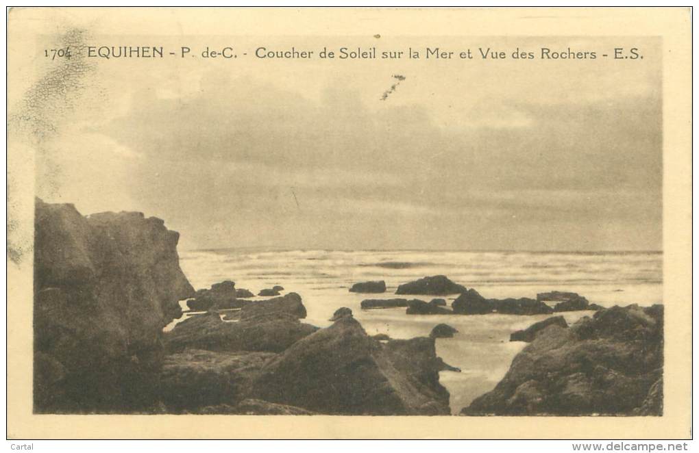 62 - EQUIHEN - Coucher De Soleil Sur La Mer Et Vue Des Rochers - Andere & Zonder Classificatie