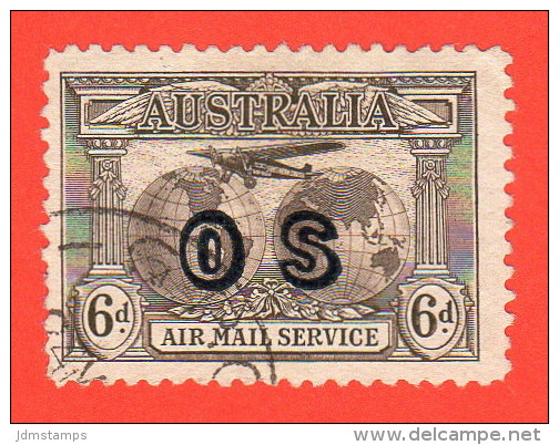 AUS SC #CO1  1931 Plane Over Hemispheres W/overprint W/some Short Perfs @ LL - Used Stamps