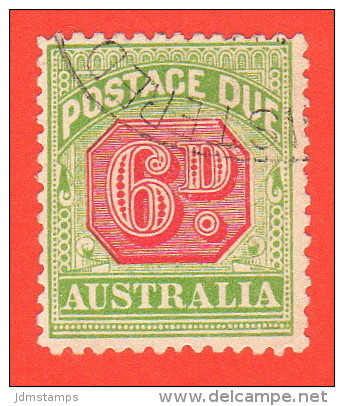 AUS SC #J44 U  1909 6p Postage Due, CV $4.50 - Segnatasse