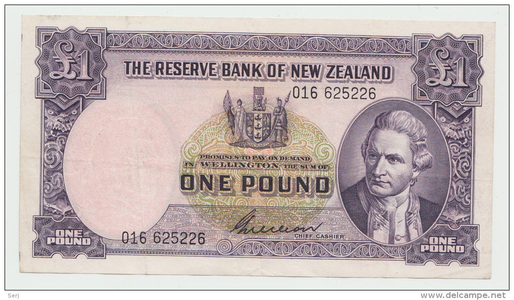 New Zealand 1 Pound 1955 - 1956 VF++ Banknote Pick 159b (Wilson) - Neuseeland