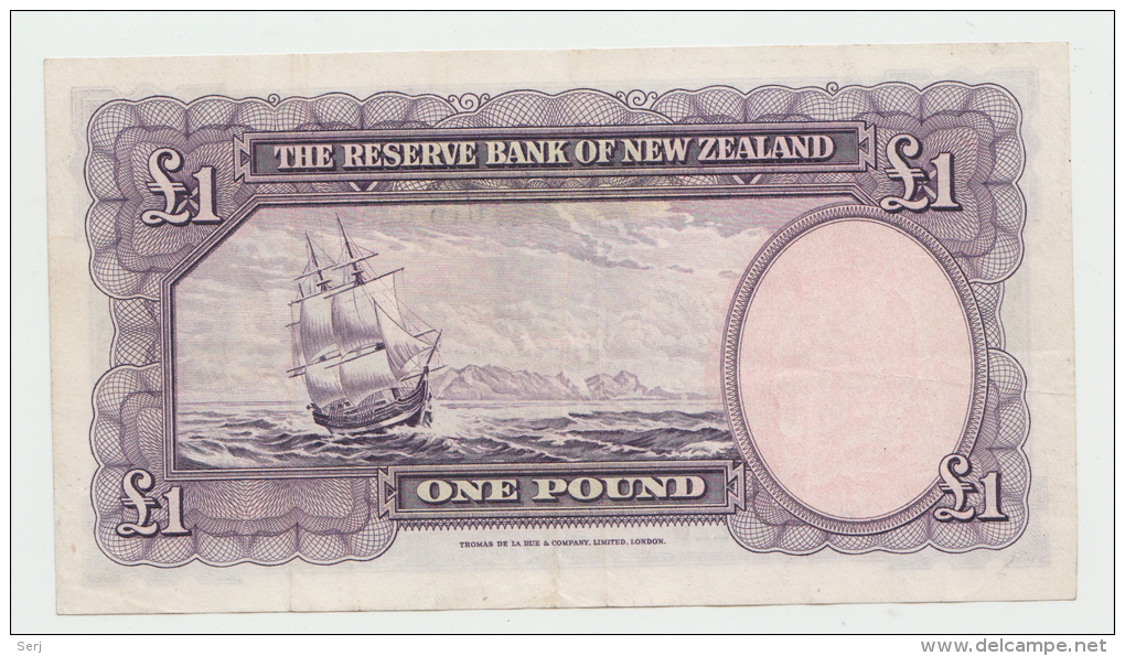 New Zealand 1 Pound 1955 - 1956 VF++ Banknote Pick 159b (Wilson) - Neuseeland