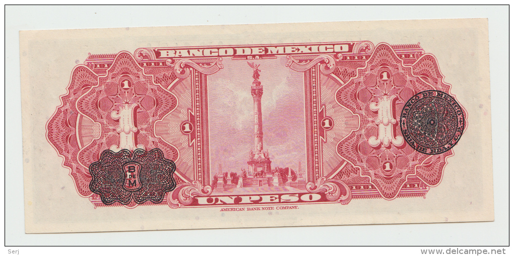 Mexico 1 Peso 1950 AUNC+ Pick 46b  46 B  SERIE CP - Mexico