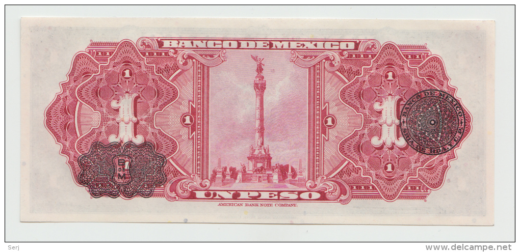Mexico 1 Peso 12-V- 1948 UNC NEUF Pick 38d  38 D  Series AD - Mexico