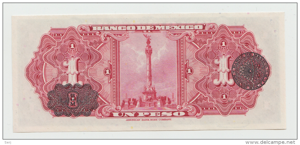 Mexico 1 Peso 1950 UNC NEUF Pick 46b  46 B Series CA - Mexiko