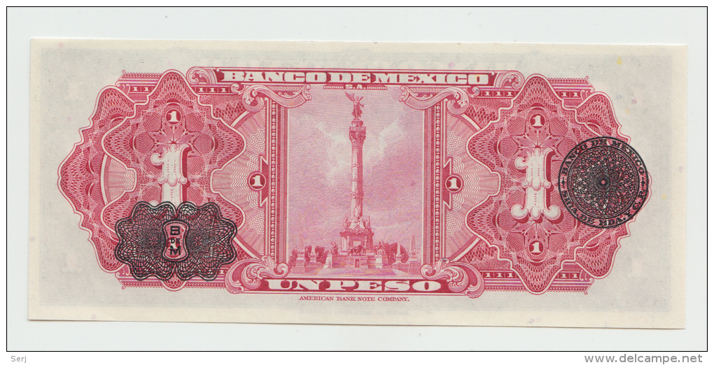 Mexico 1 Peso 1950 UNC NEUF Pick 46b  46 B Series CF - Mexico