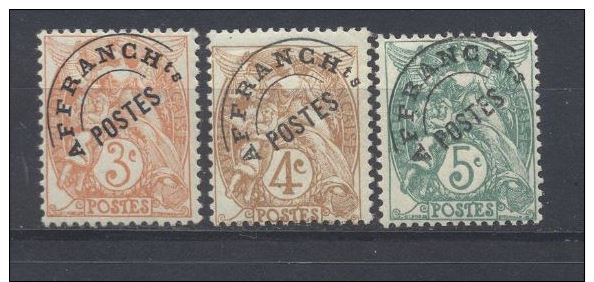 Frankreich, * / **, 1900, Allegorie (Typ Blanc), YT: Preo. 39, 40, 41 / Mi: 88 V, 89 V, 90 V - 1893-1947