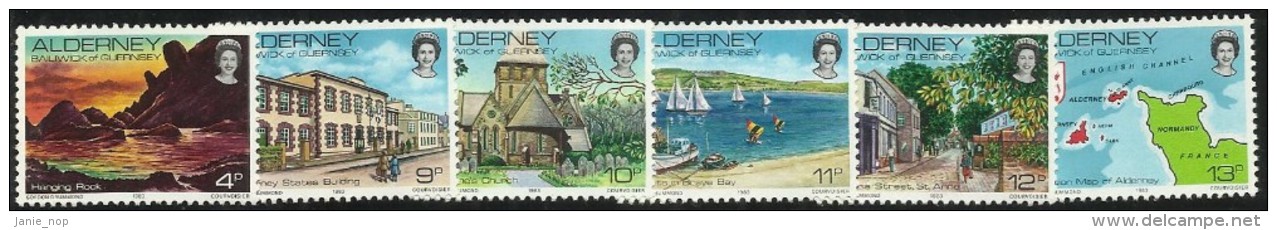 Great Britain Alderney 1983 Definitives Set 12 MNH - Alderney