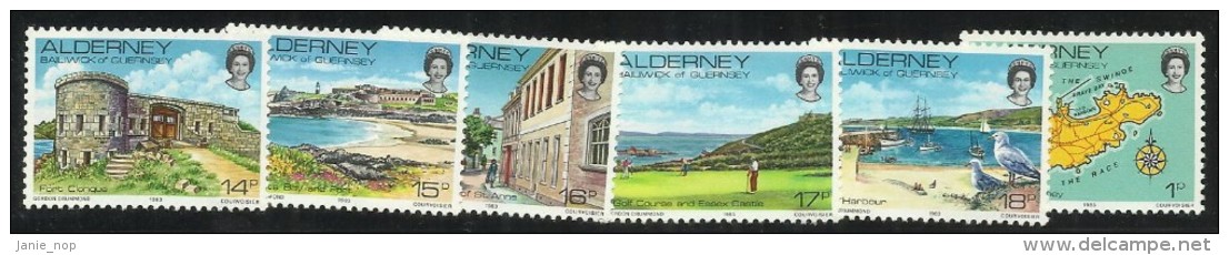 Great Britain Alderney 1983 Definitives Set 12 MNH - Alderney