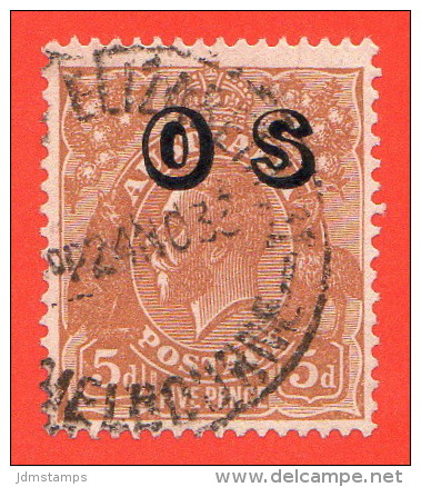 AUS SC #O10 U  1932 King George V W/overprint W/TC ("MELBOURNE / 24 NO 33"), CV $30.00 - Oficiales