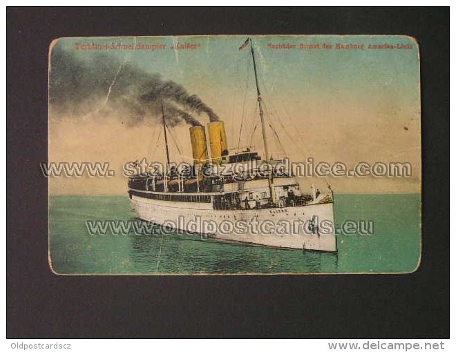 Brod 37 Ship Vapore Dampfer Kaiser America Line Ed Mohr I Dutzaner Leipzig - Piroscafi