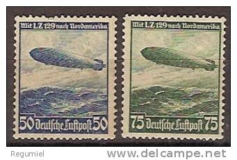 Alemania Imperio Aereo 55/56 (*) Zeppelin. 1936. Sin Goma - Luft- Und Zeppelinpost