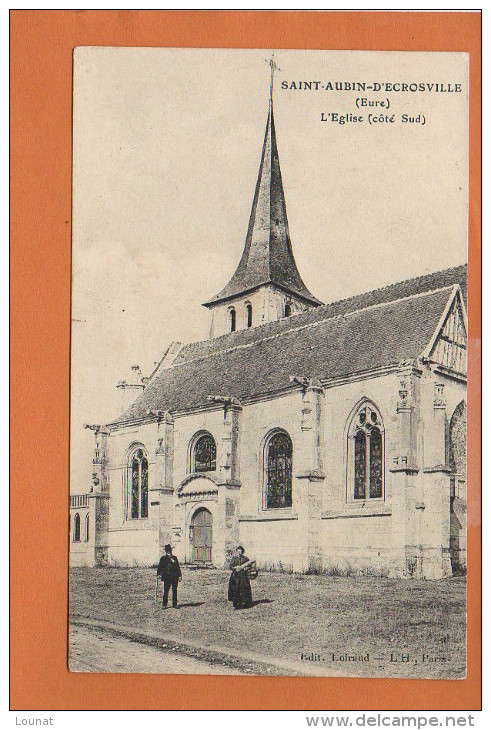 27 Saint AUBIN D'Escroville : L'église - Saint-Aubin-d'Ecrosville