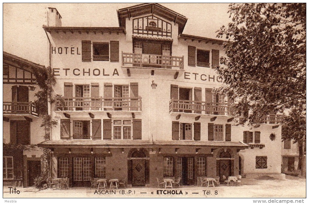 CPA  -    ASCAIN  (64)   " ETCHOLA "   Tél 8  -   Hotel - Ascain