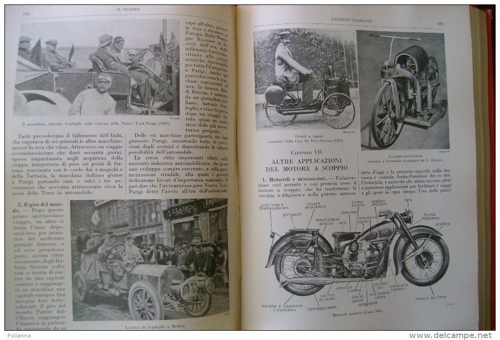 PCL/1 7 vol.TESORO del RAGAZZO ITALIANO UTET 1948/Nicco/Gustavino/W.Di sney/ciclismo/Lancia/ricami/Moto Guzzi, Lambretta